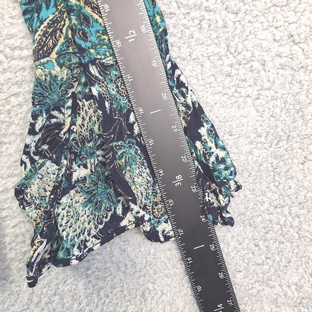 Free People Top Womens Small Blue Paisley Floral Flutter‎ Sleeves Boho - Picture 7 of 8